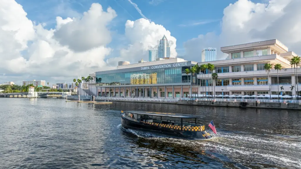 Pirate Water Taxi passing the Tampa Convention Center