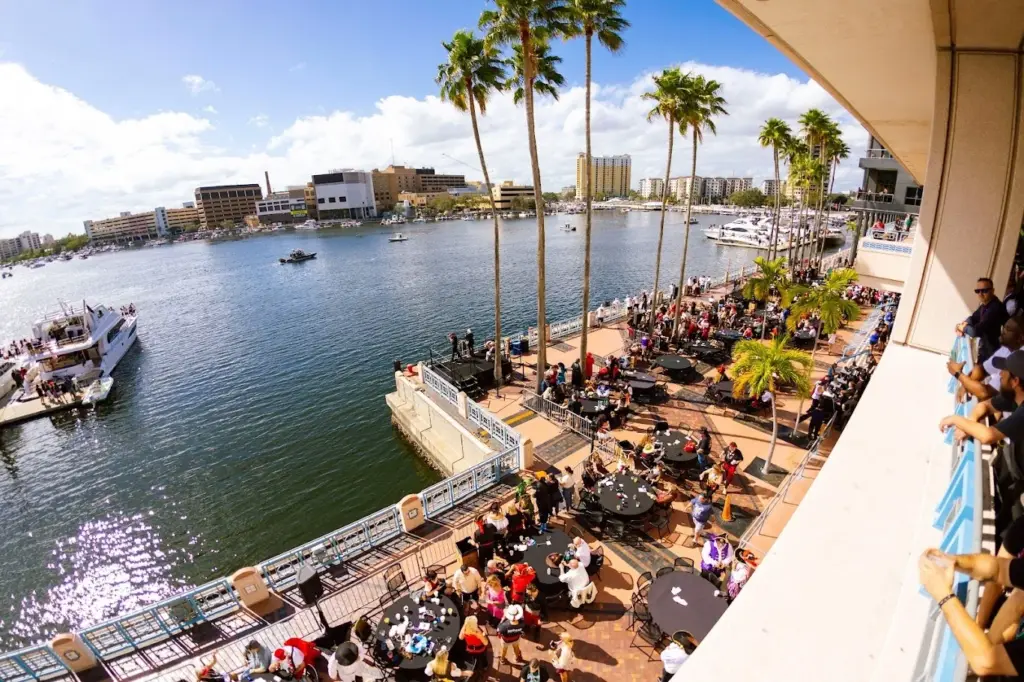 Waterfront terrace overlooking the channel near the Tampa Convention Center